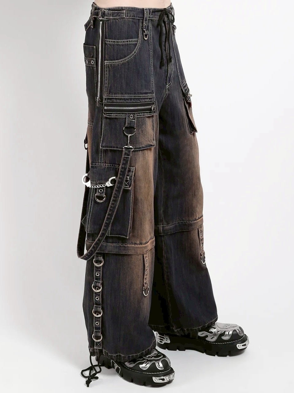 【TRIPP nyc】ZIP LOCK PANT DIETY WASH[JM896DR] / 【トリップ ニューヨーク 】2wayボンテージウォッシュデニムパンツ