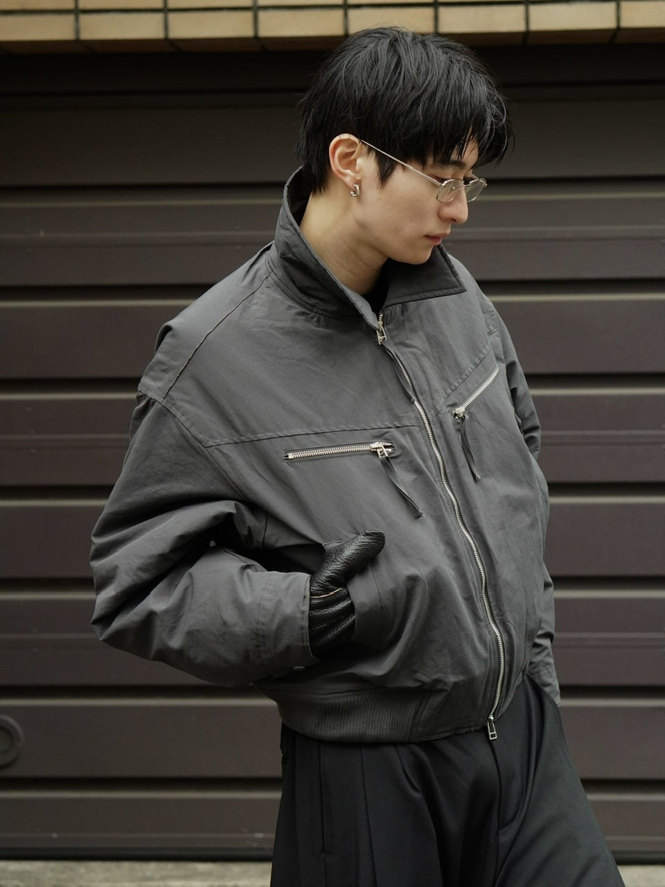 東京店WEB限定受注制【Chikashitsu +】biker short jacket (3color
