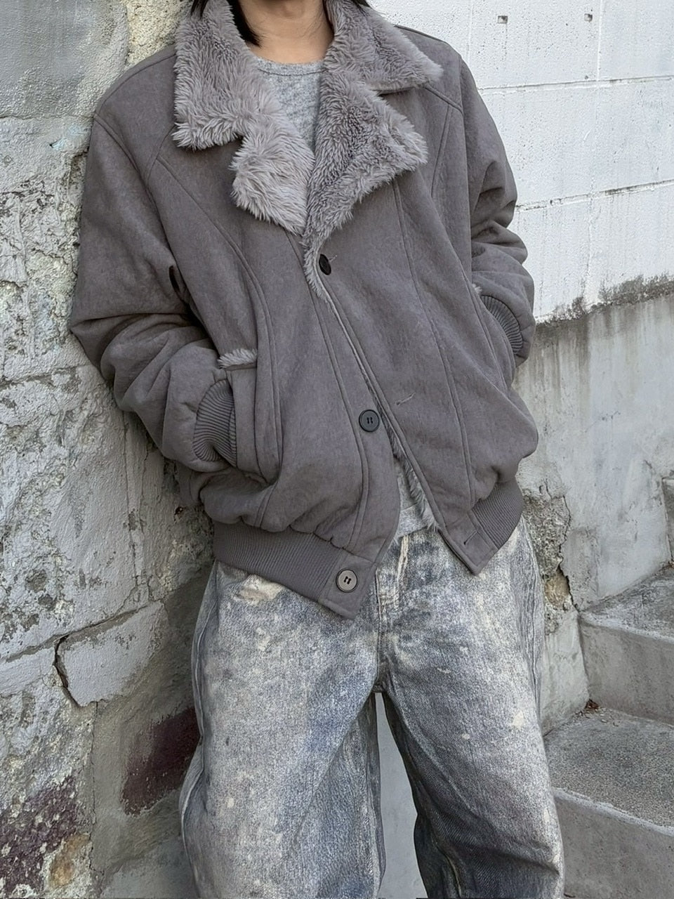 受注制【nmtc +】smoky mouton jacket / 【エヌエムティーシープラス】スモーキームートンジャケット (2color)