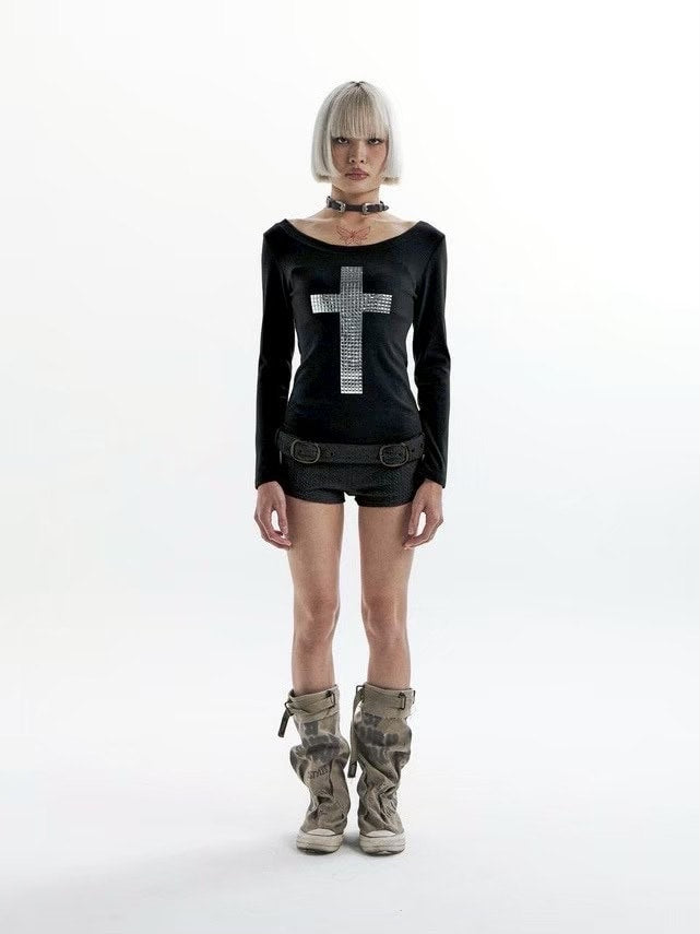 【KAIYA】silver cross long sleeve