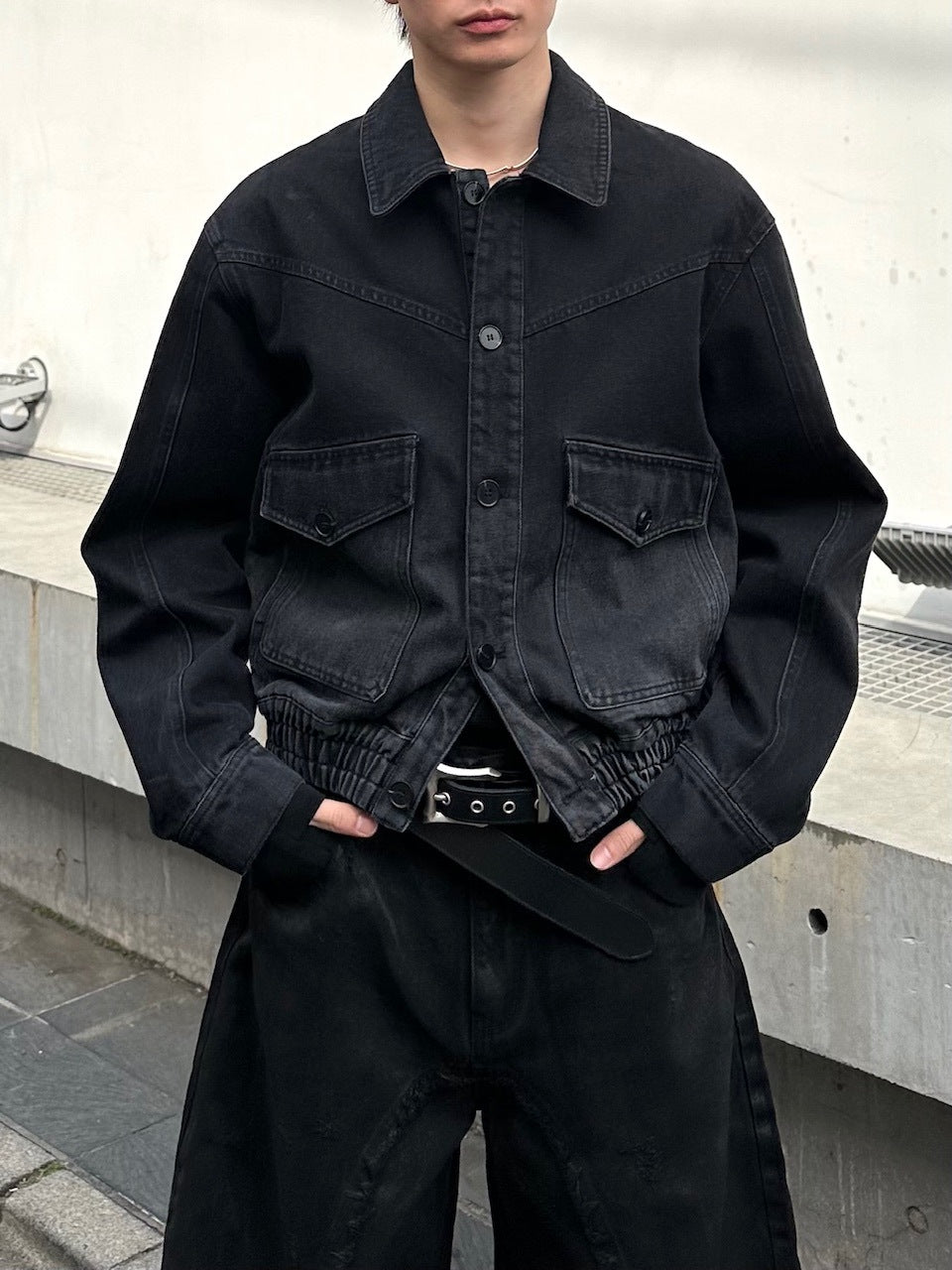 大阪店WEB限定受注制【Chikashitsu＋】washed denim work jacket / 【チカシツプラス】ウォッシュドデニムワークジャケット