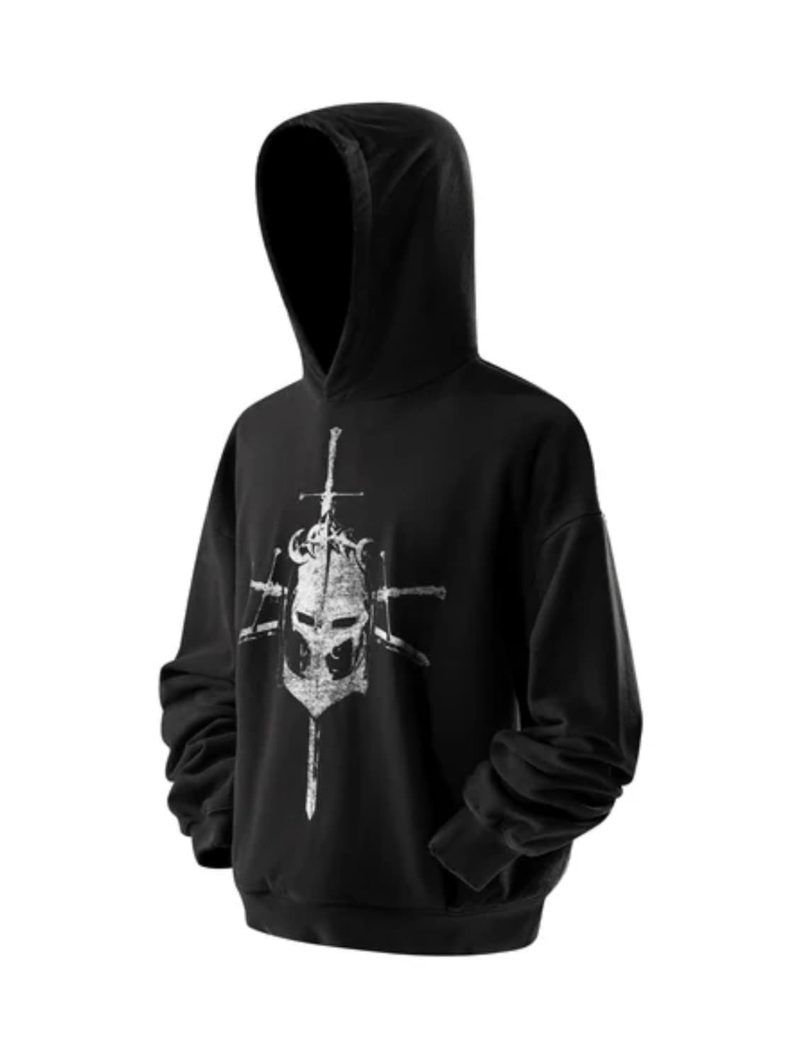 【The Boy Has No Patience】 TBHNP LUMINOUS DAWN KNIGHT AND SWORD PRINTED HOODIE / 【ザボーイハズノーペーシェンス】フロントプリントプルオーバーパーカー