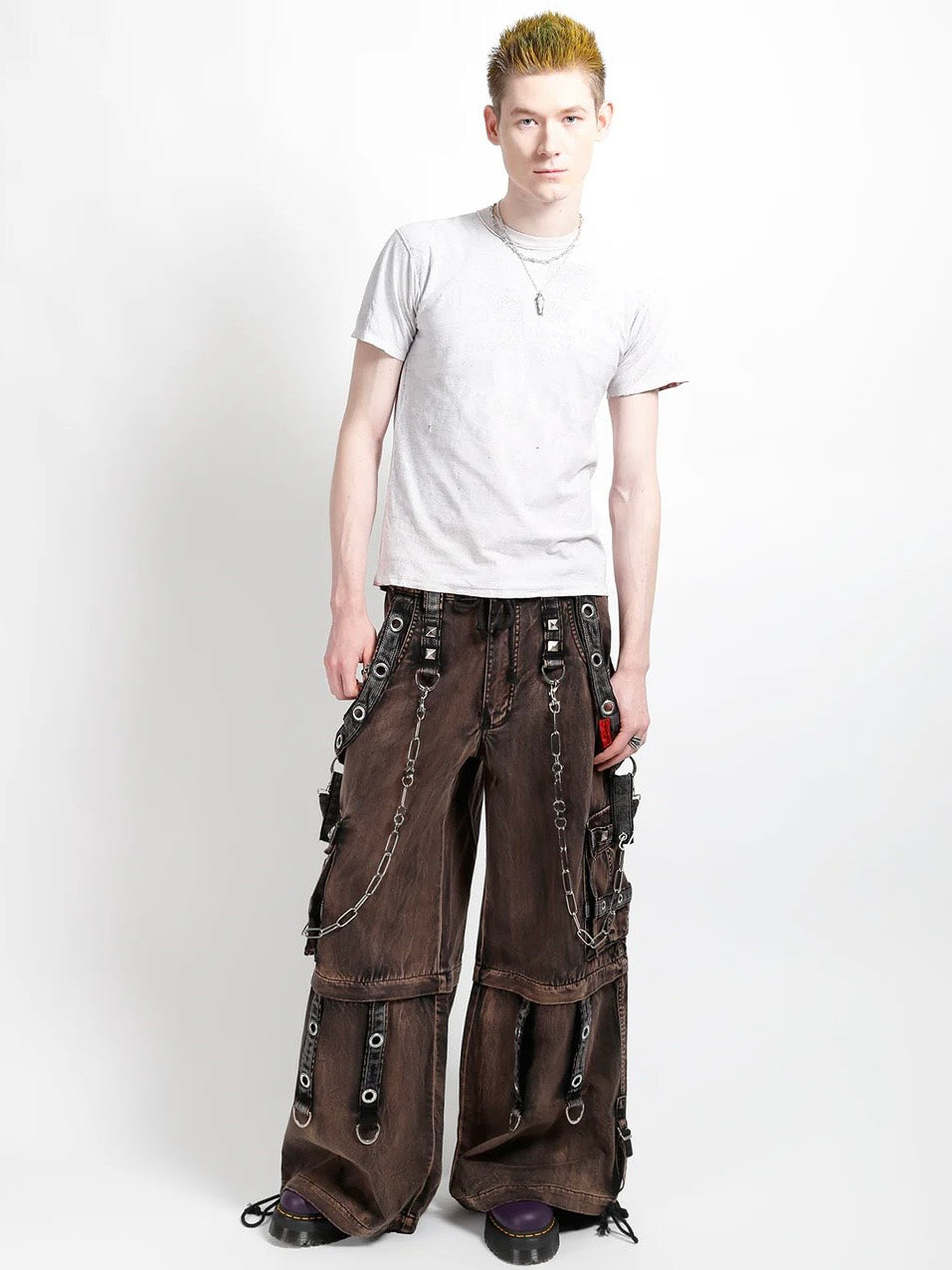 【TRIPP nyc】POWER WASH PANT[AF7245MB] / 【トリップ ニューヨーク 】ボンテージストラップウォッシュワイドデニムパンツ