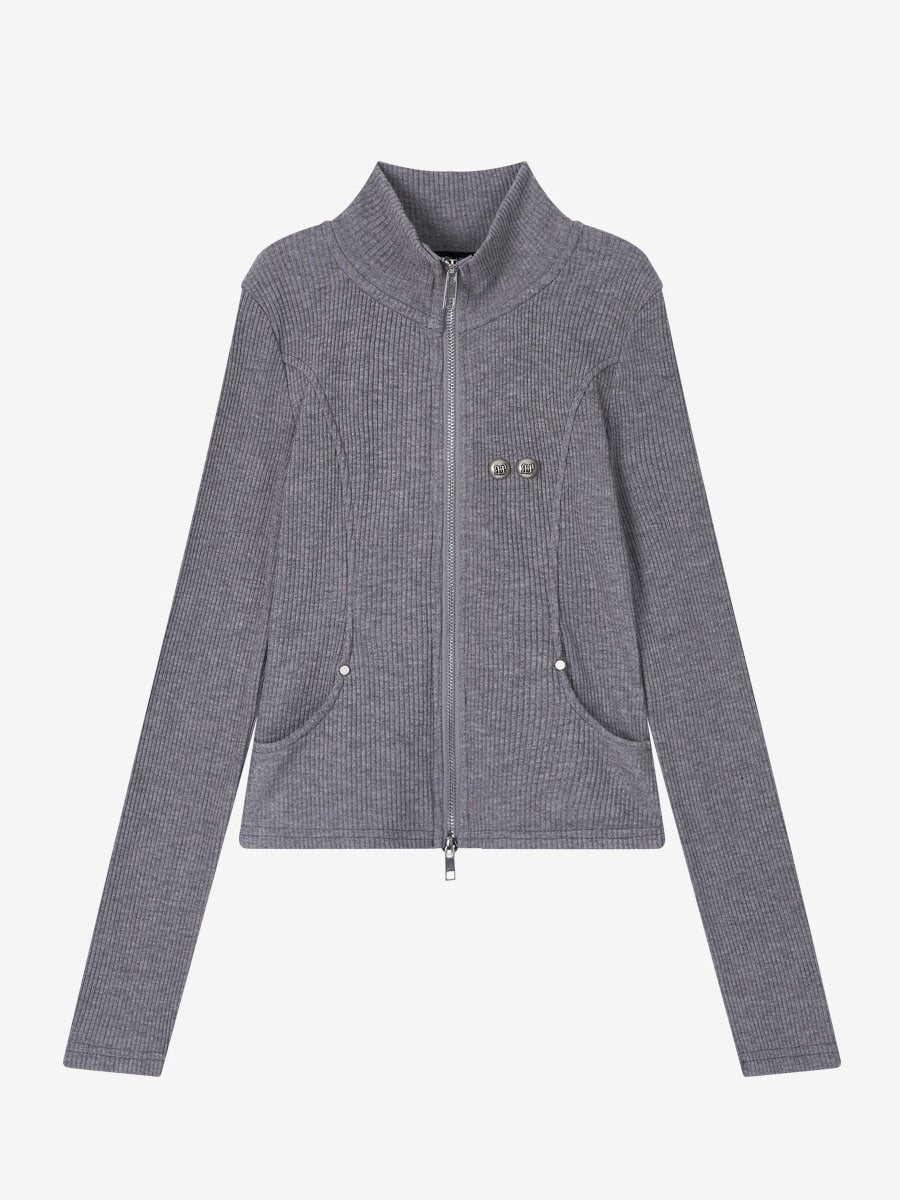 【BLACK PURPLE】Contour Skin Zip-Up
