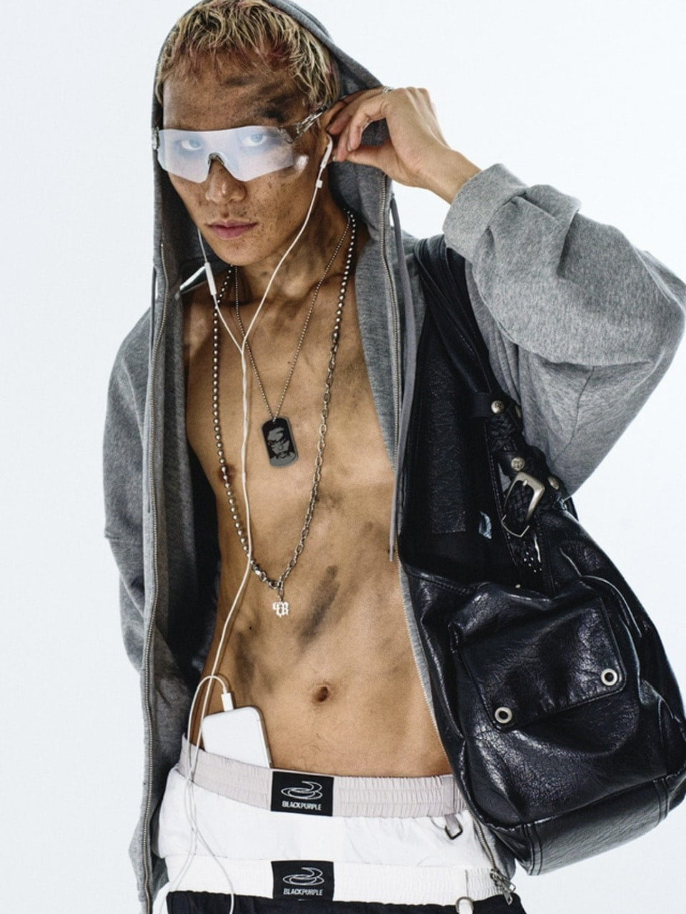 【BLACK PURPLE】Index Tag Necklace