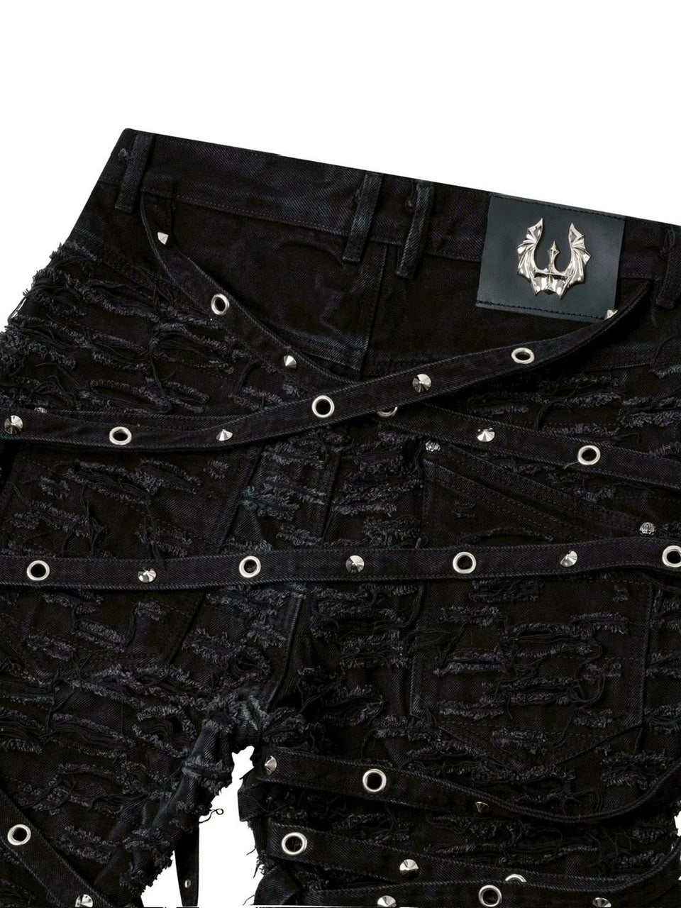 2/28 20:00 発売【UNIZ】Chainwrape Pants / 【ユニズ】アイレットチェーンデニムフレアパンツ