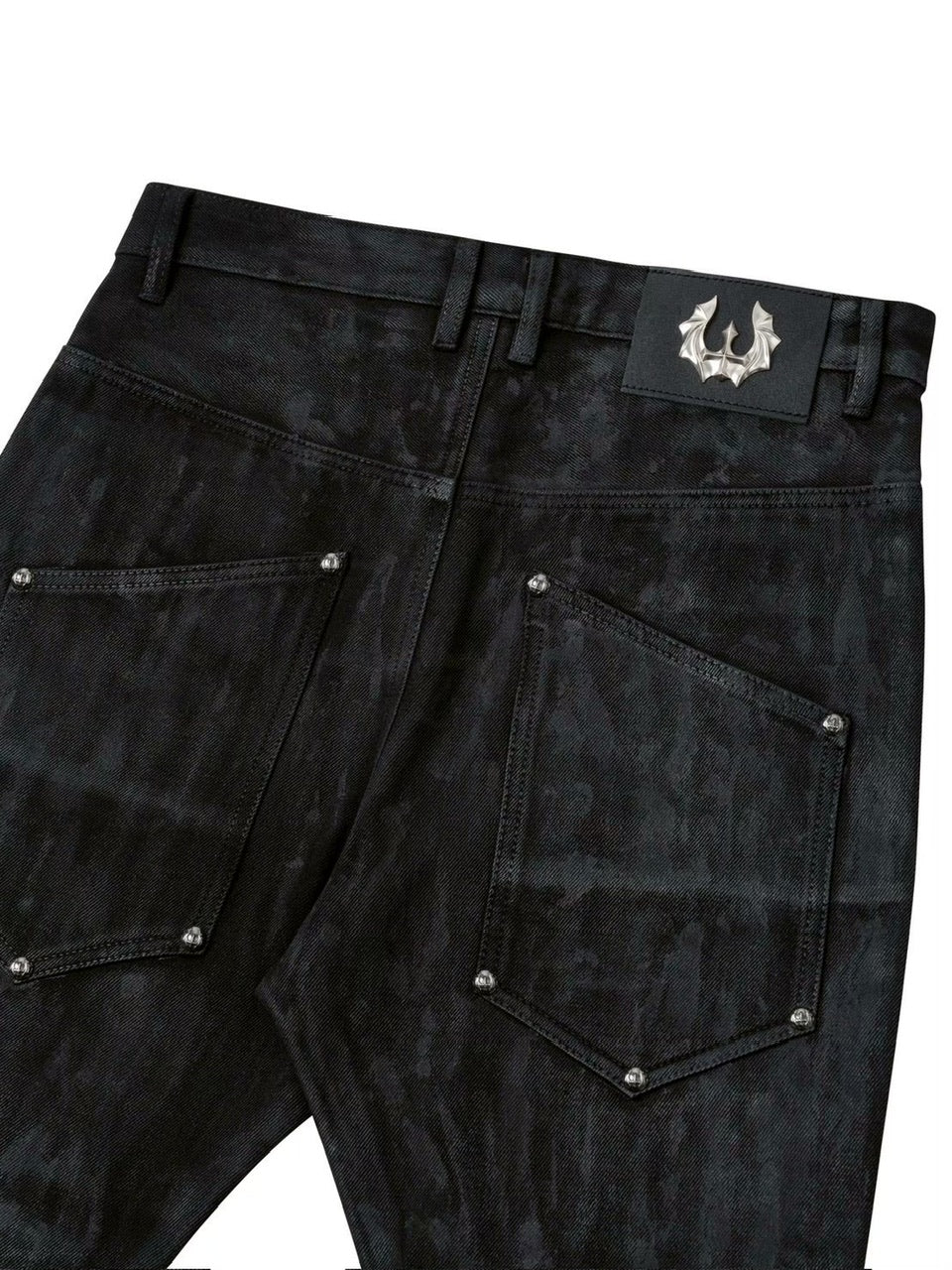 2/28 20:00発売【UNIZ】Egypt Coated Flare Pants / 【ユニズ】スタッズデニムフレアパンツ