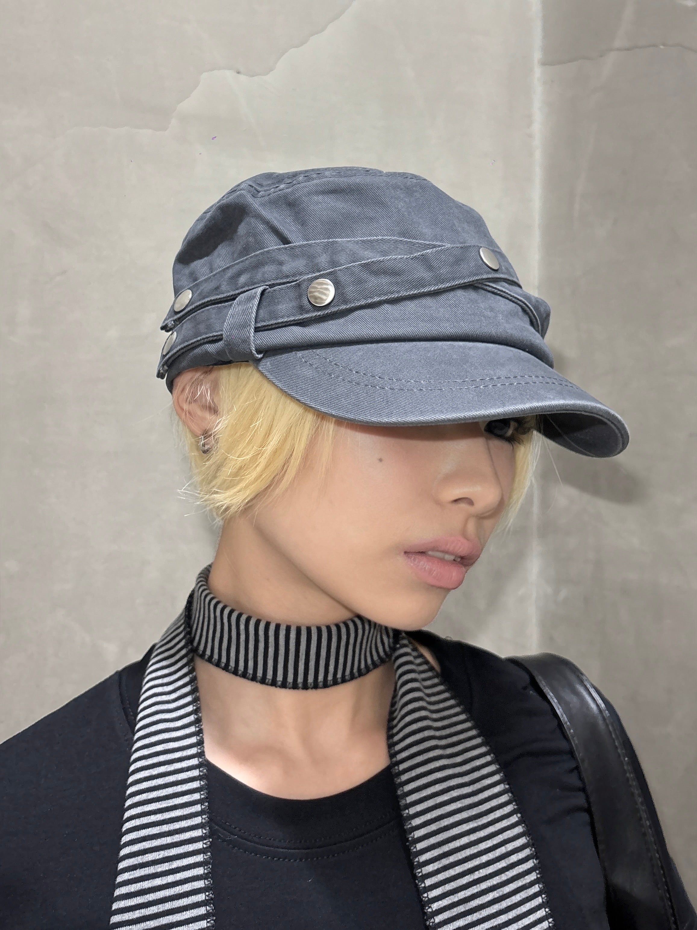 国際配送【Never mind the XU】double belt strap cap (2color)