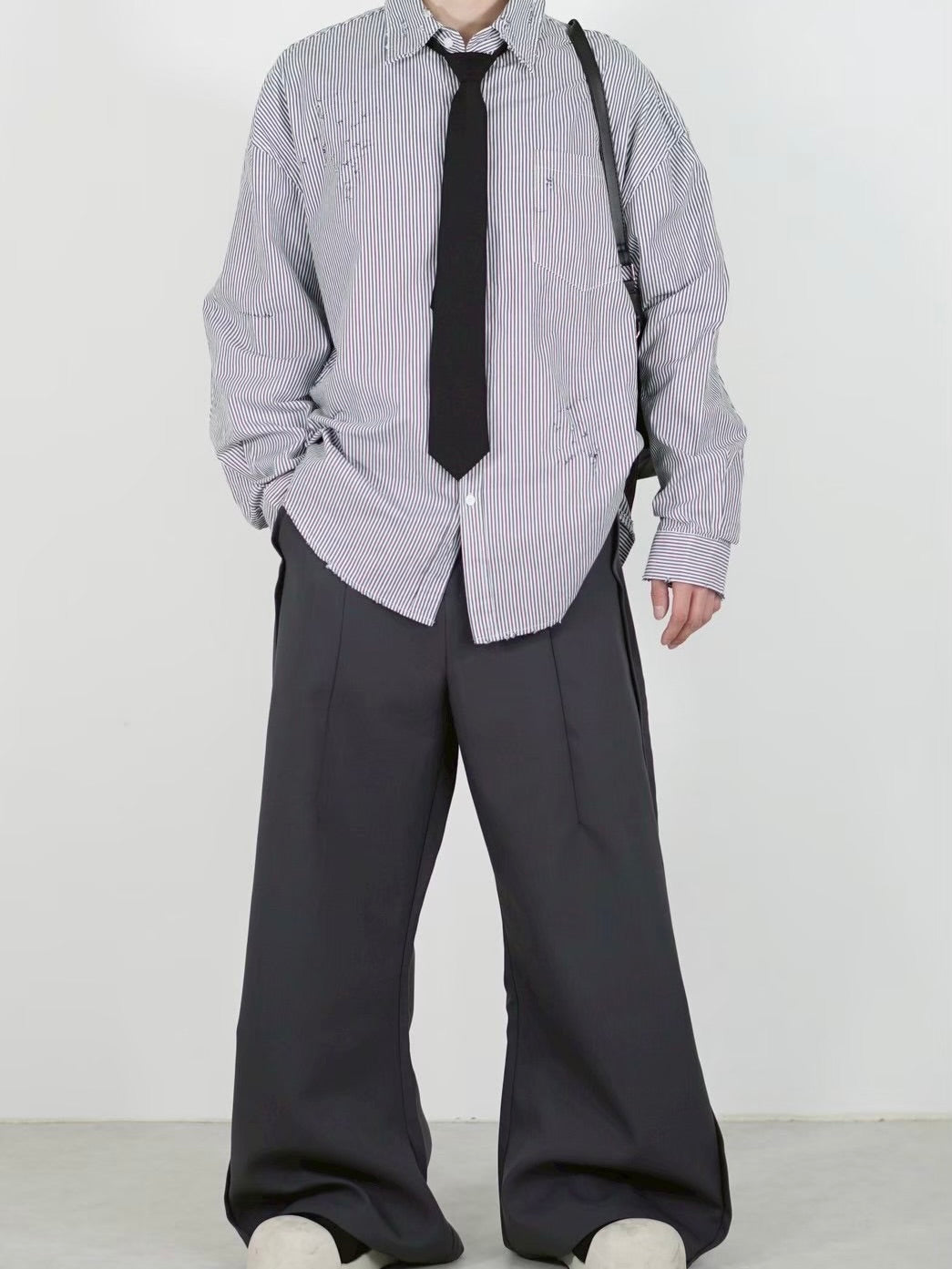 受注制【Chikashitsu +】vintage like stripe shirt