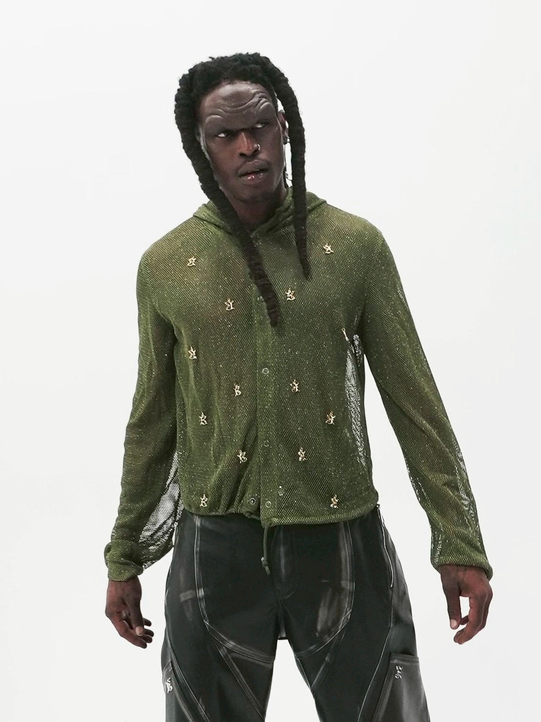 【E RIN AI E】E STARDUST MESH SNAP HOODIE