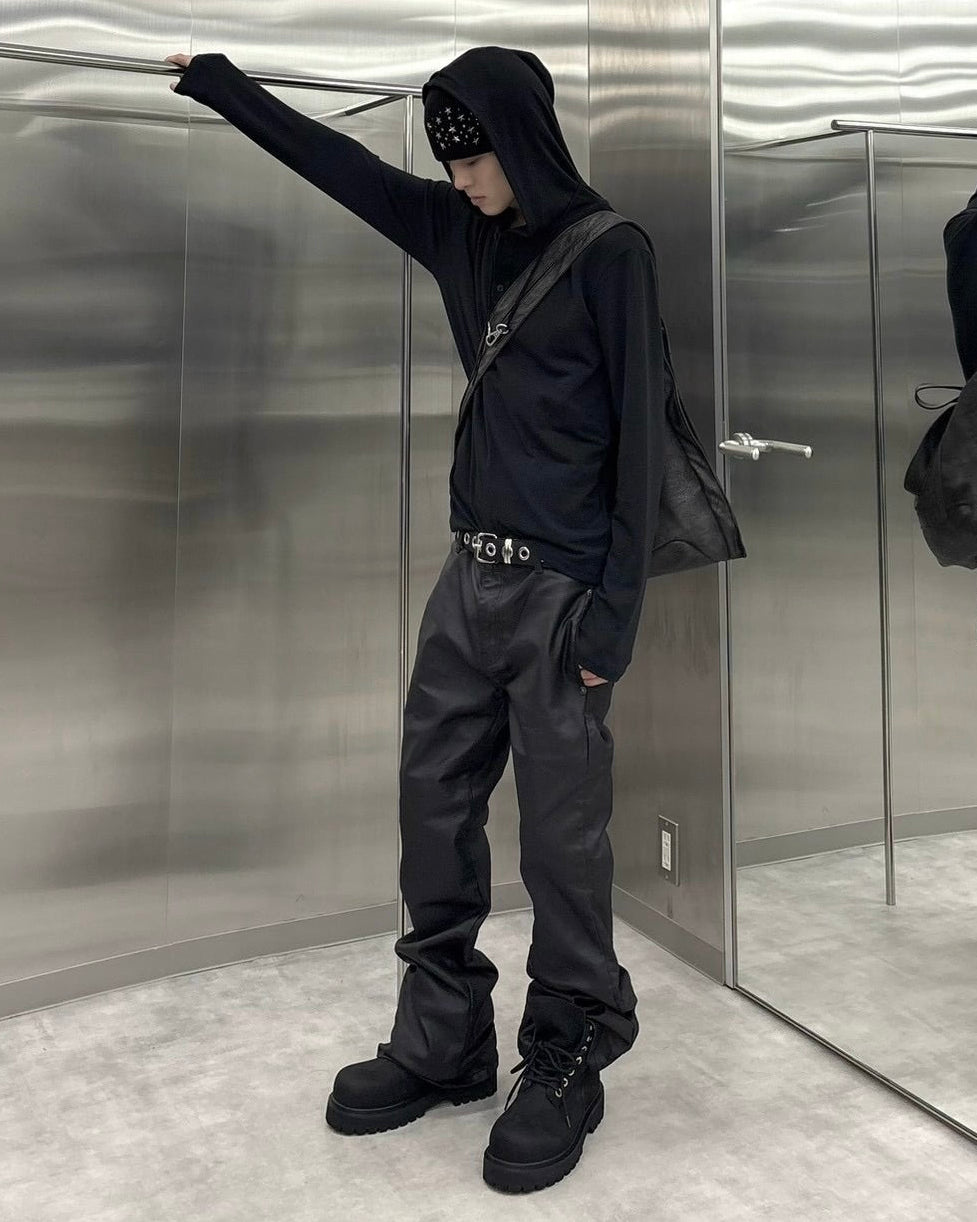 受注制【nmtc+】Coated bootcut washing pants