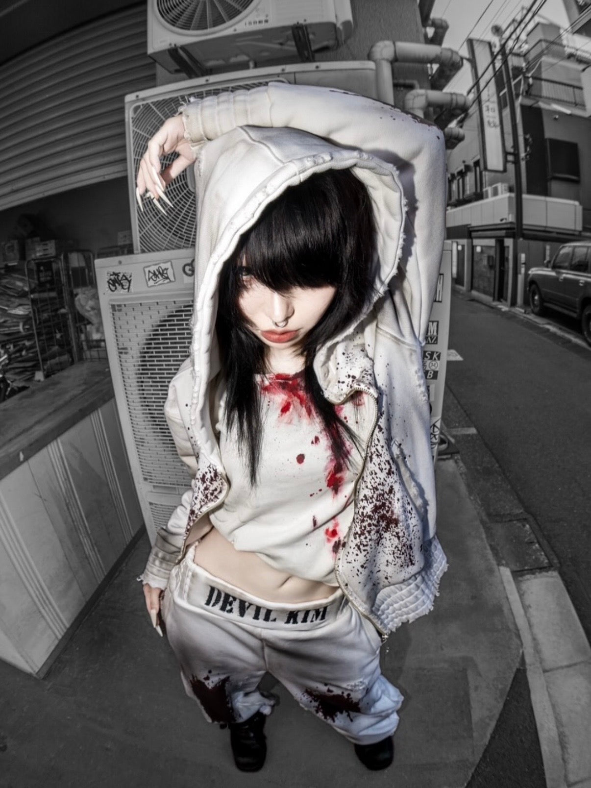 【DEVIL KIM】BLOOD HOODIE ZIPUP