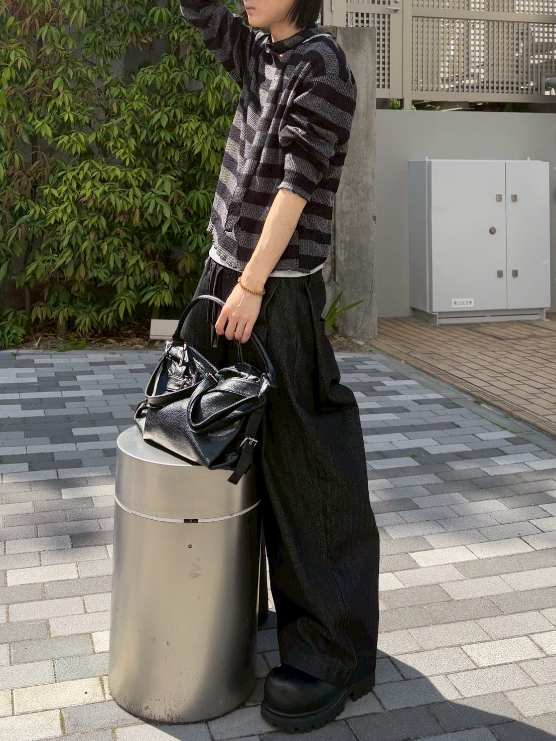 【nmtc+】tie set sheer border long sleeve (2color)