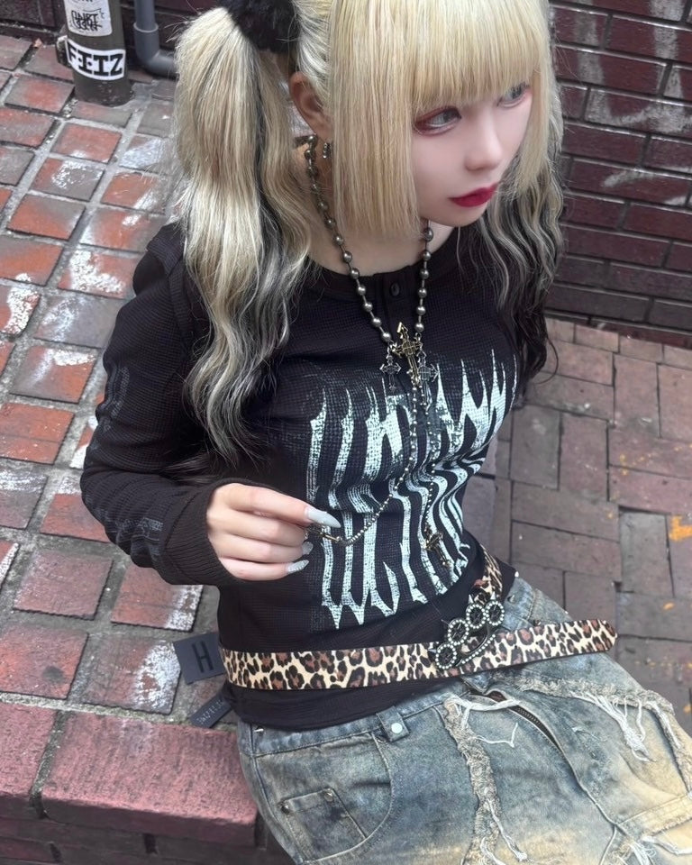 国際配送【BABY09】dark waffle long sleeve