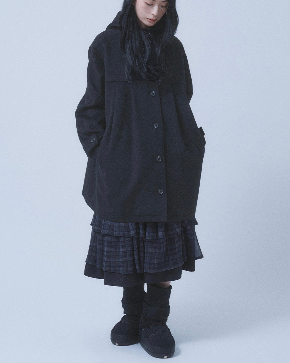 【TUOMIO】PLEATED TOGGLE WOOL COAT