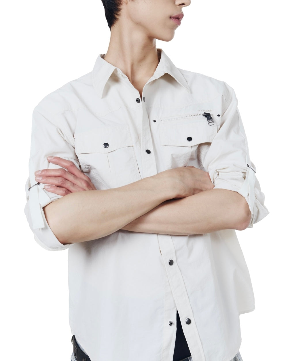 【AAKAM】Roll-Up Nylon Safari Shirts