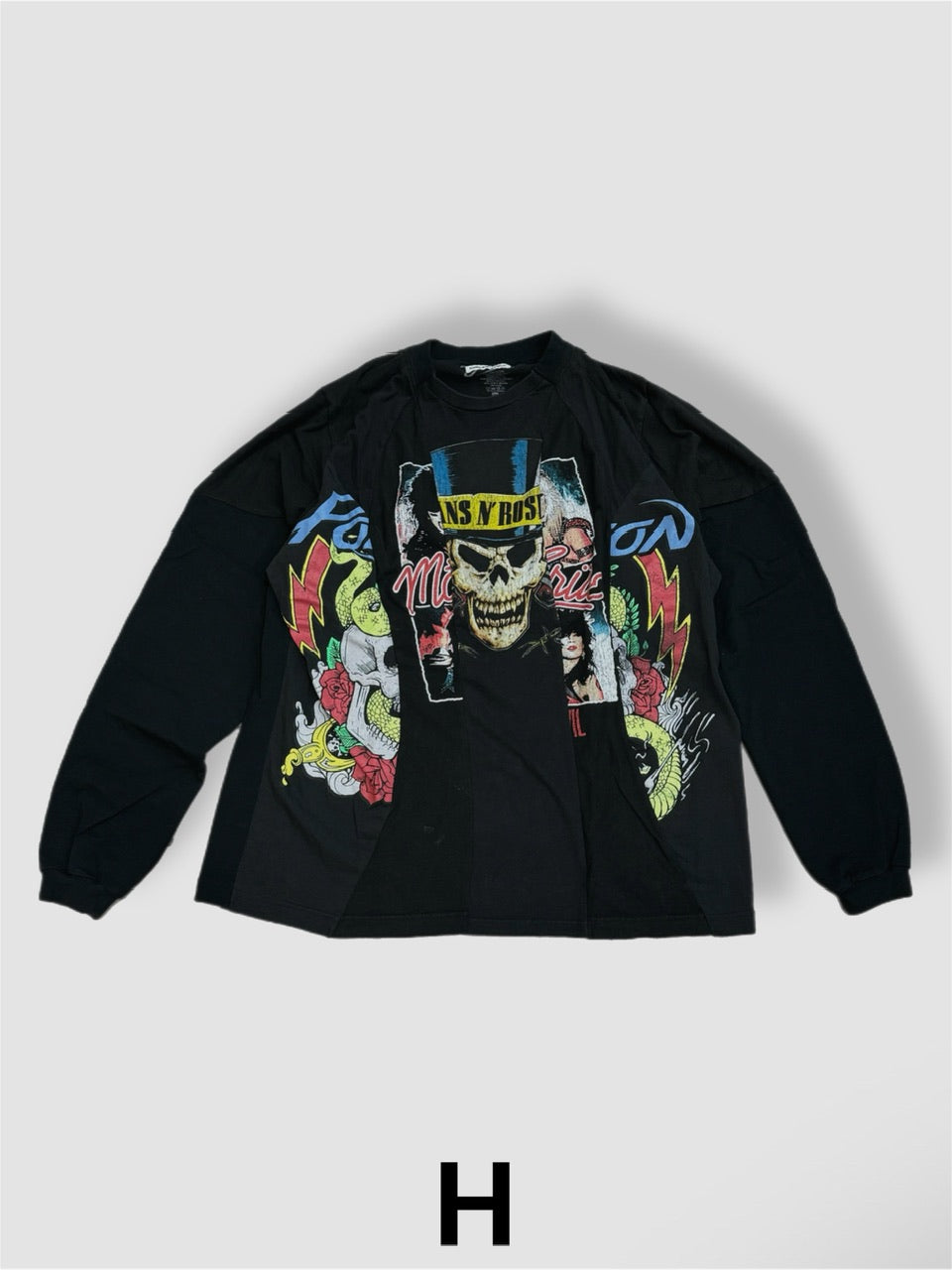 【Re +】cutting switch long sleeve (black)