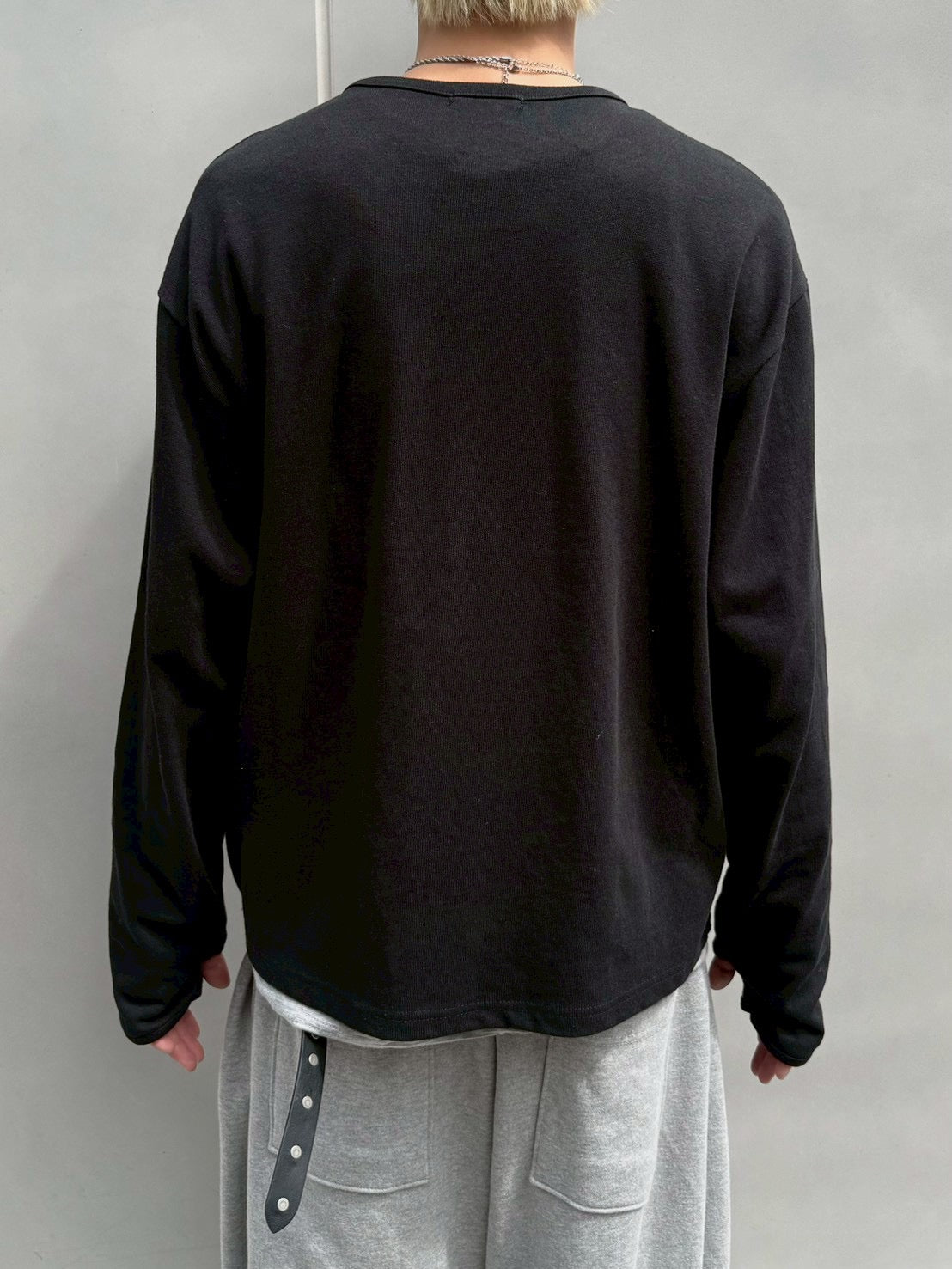 受注制【nmtc+】double button henley neck long sleeve (2color)