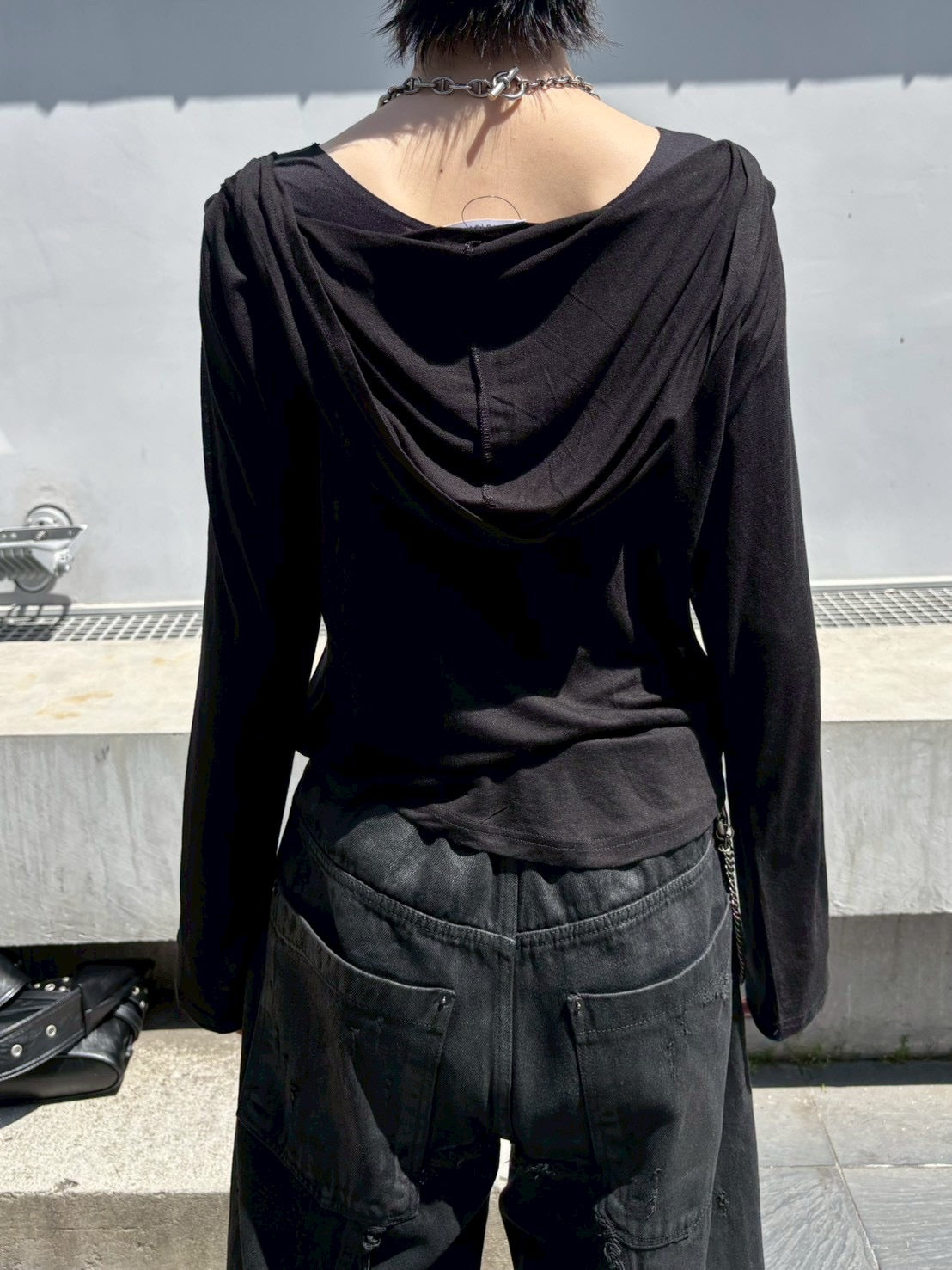 受注制【nmtc+】drape sheer hoodie (2color)