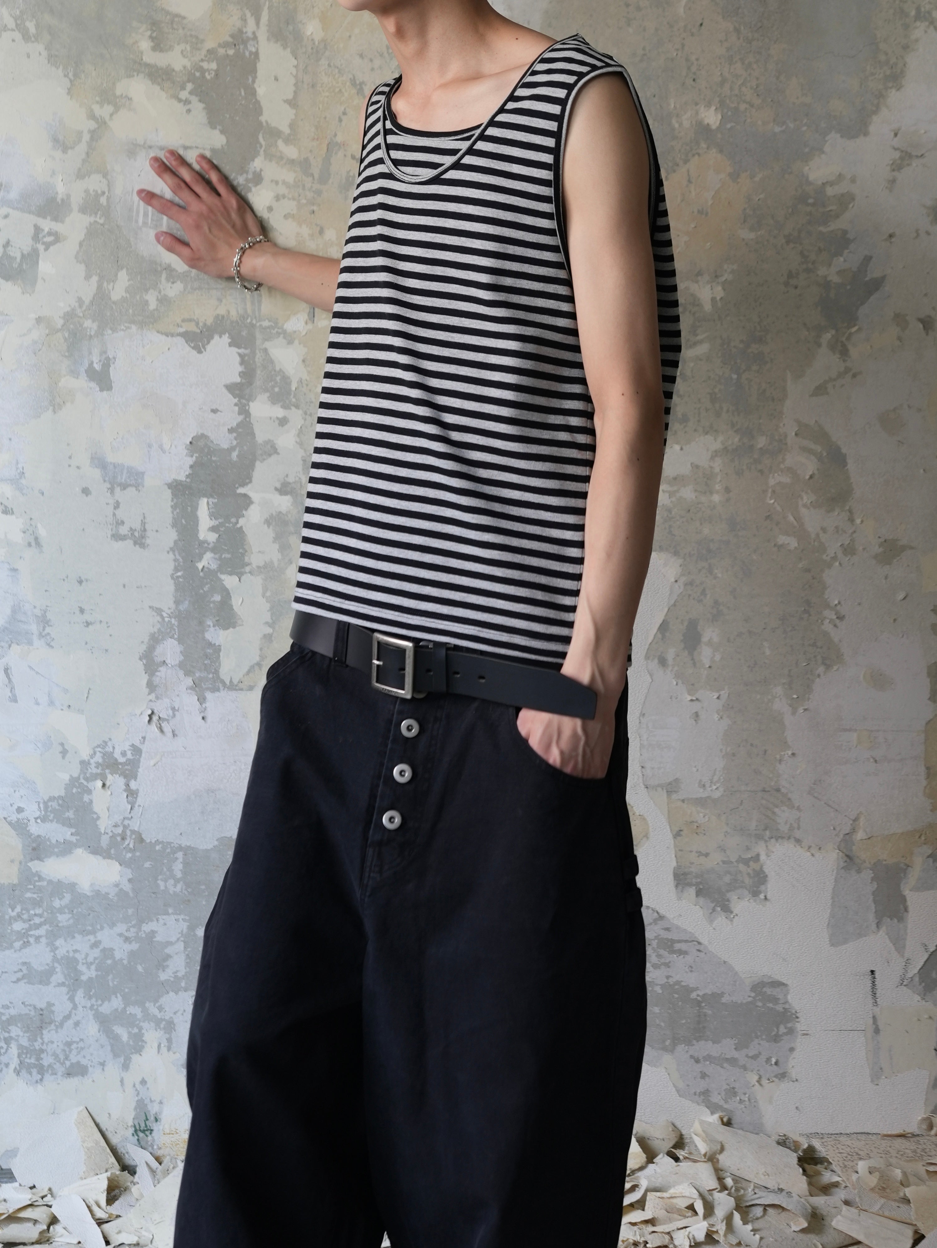 【Lee fi Ne】Layered Stripe Tank