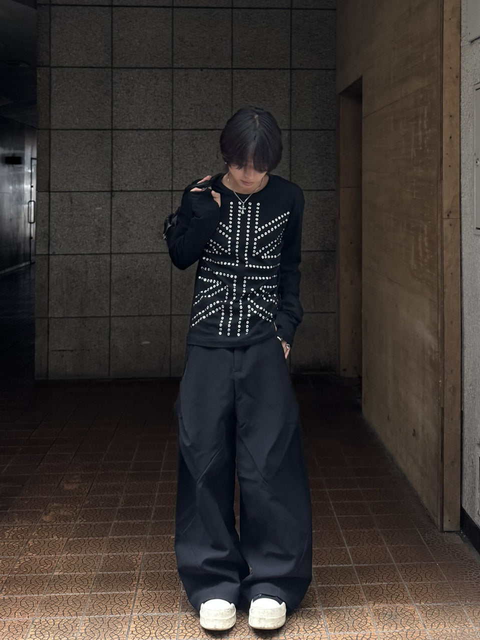 国際配送【RENOL】union jack eyelet long sleeve tee