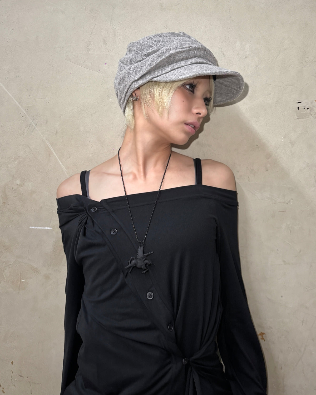 国際配送【Never mind the XU】drape casquette (3color)