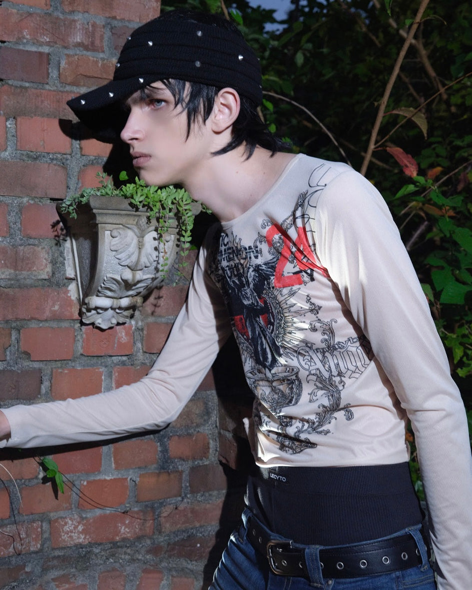 【LECYTO】Spike Studded Band Cap