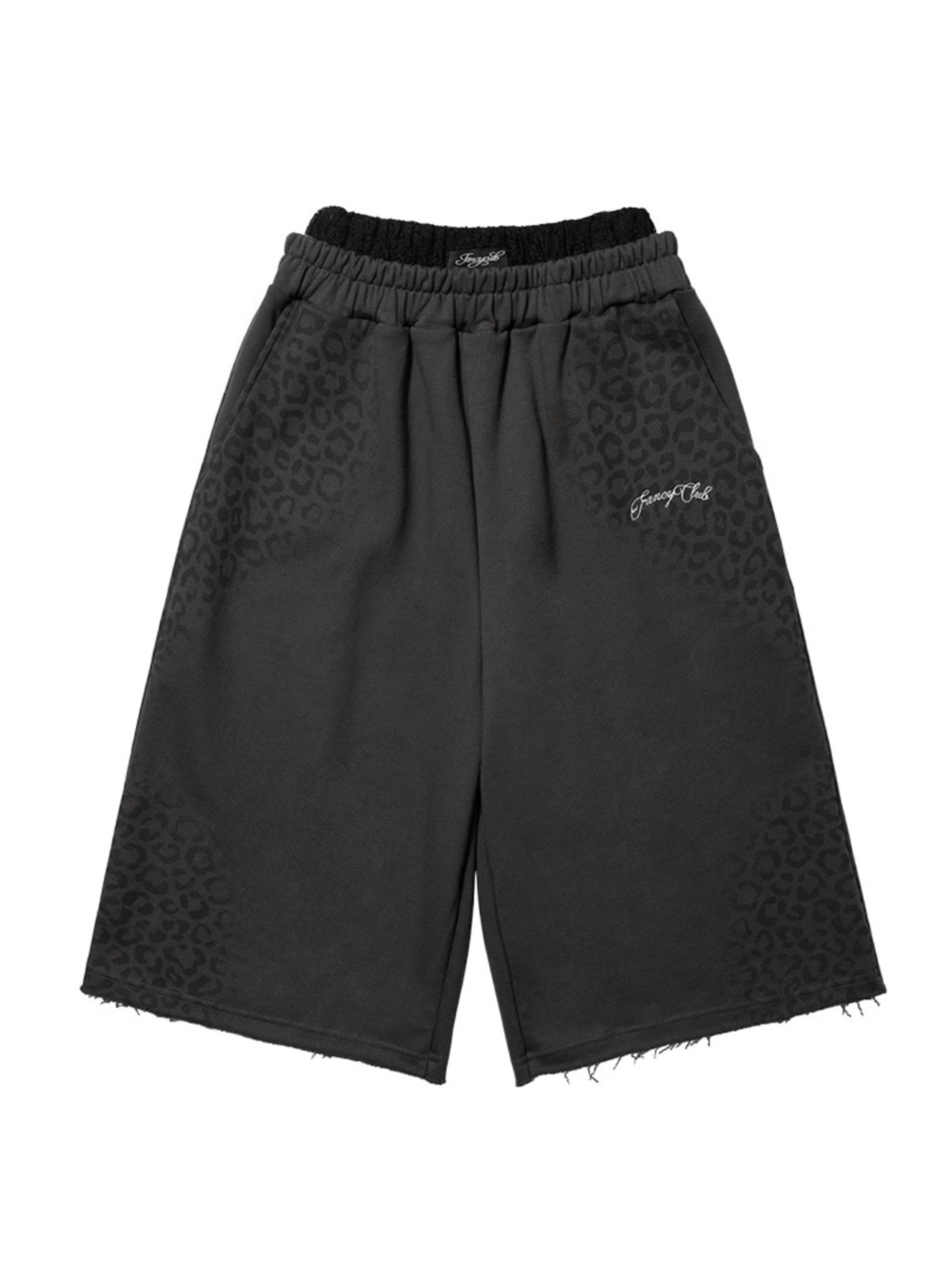 【FANCY CLUB】LEOPARD SAGGING BERMUDA PANTS