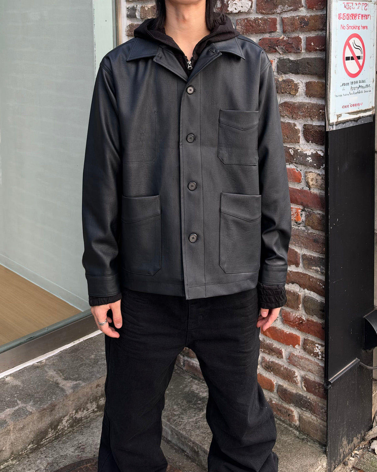 受注制【youll】faux leather work jacket
