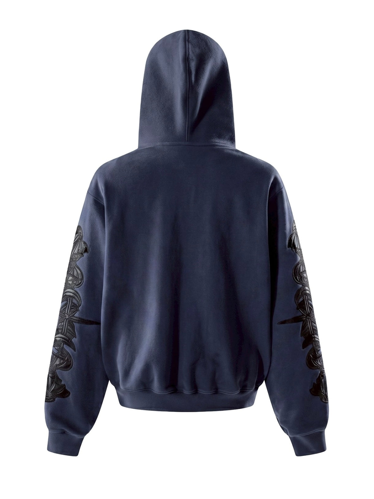 【The Boy Has No Patience】LEATHER PATCH ZIP HOODIE