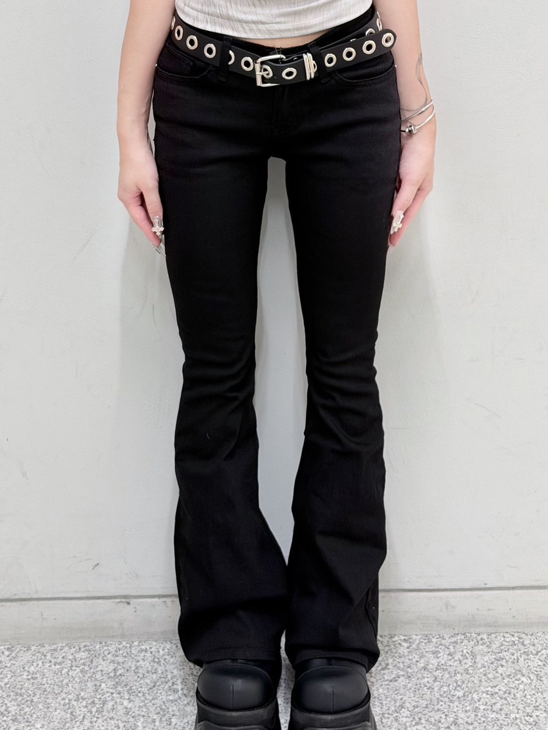 受注制【nmtc+】low rise bootscut denim pants
