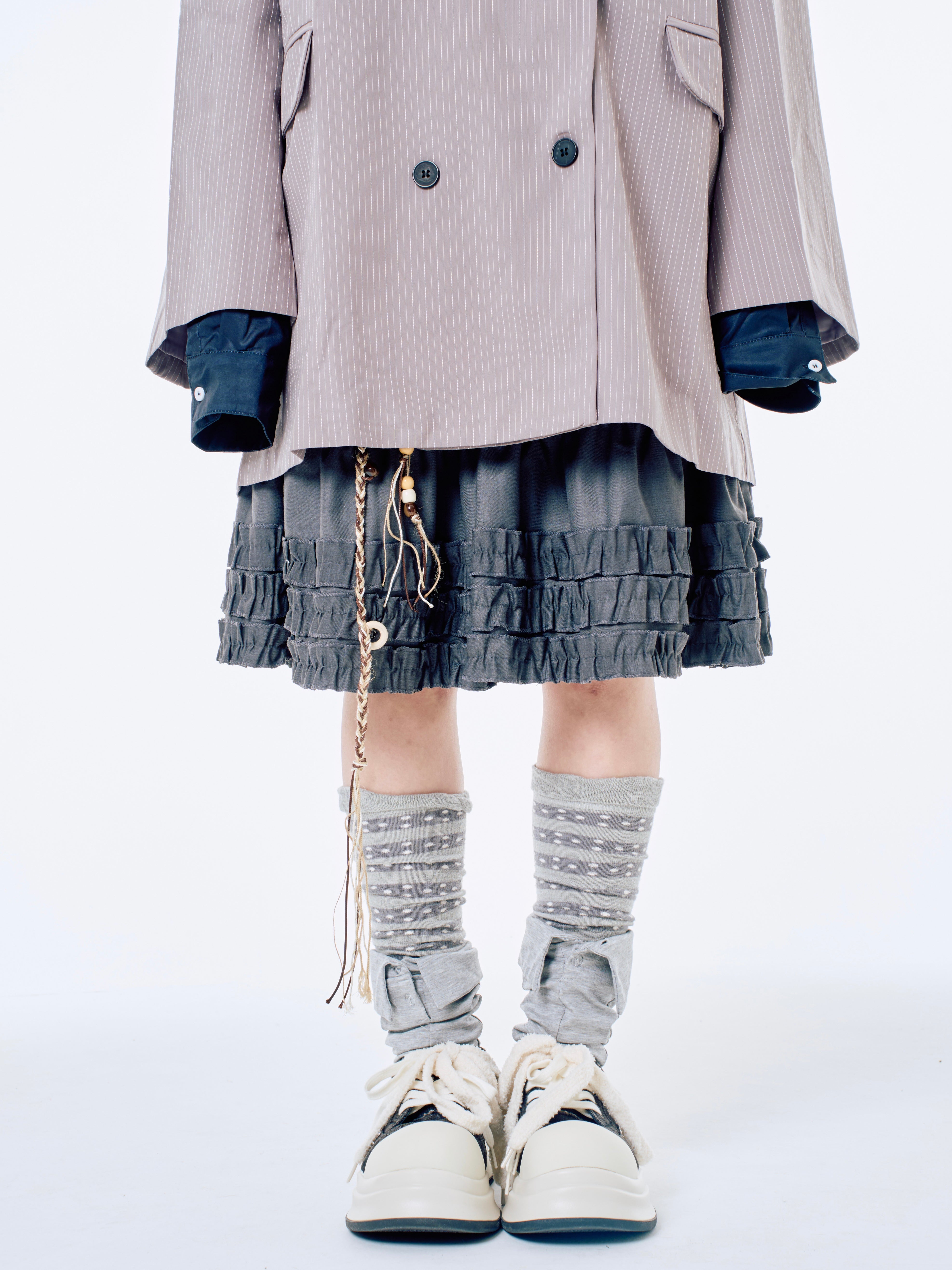 国際配送【Nerd out XU】collar knee socks (3color) / 【ナードアウトエックスユ】カラーニーソックス