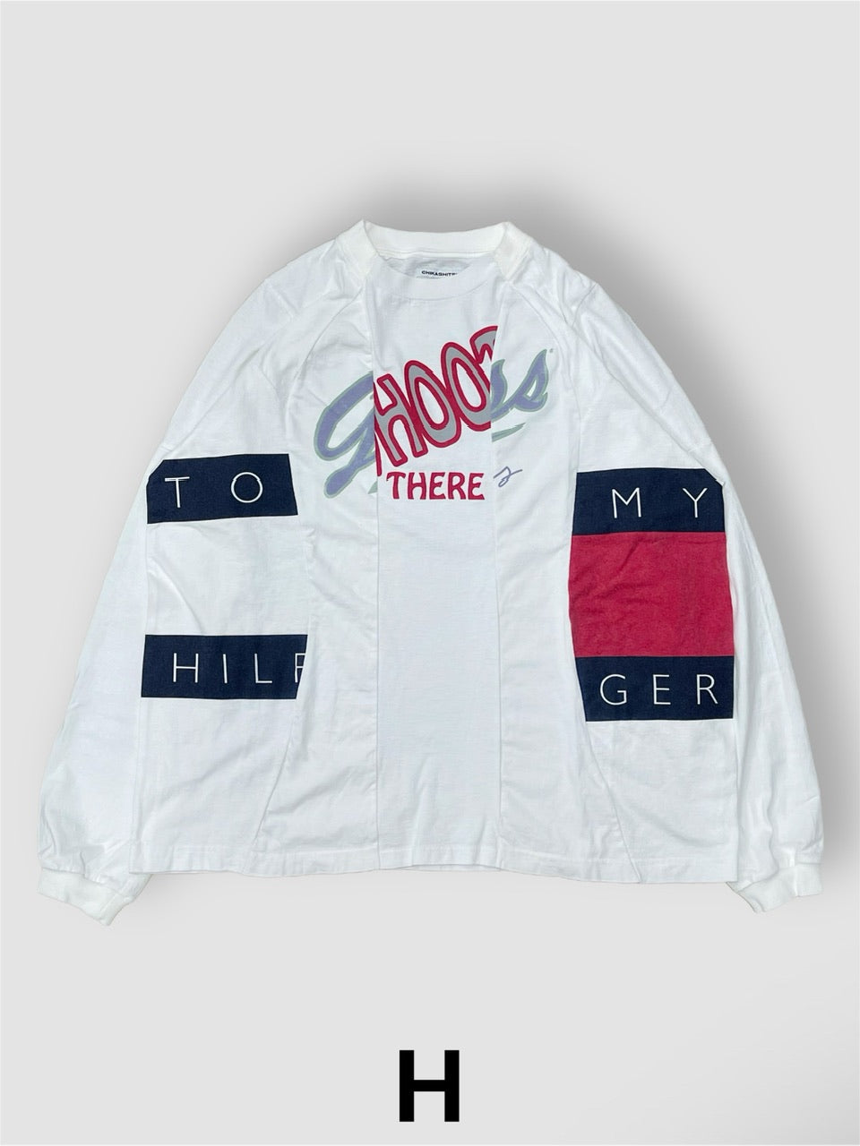 【Re +】cutting switch long sleeve (white)