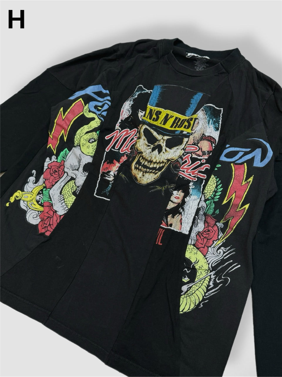【Re +】cutting switch long sleeve (black)