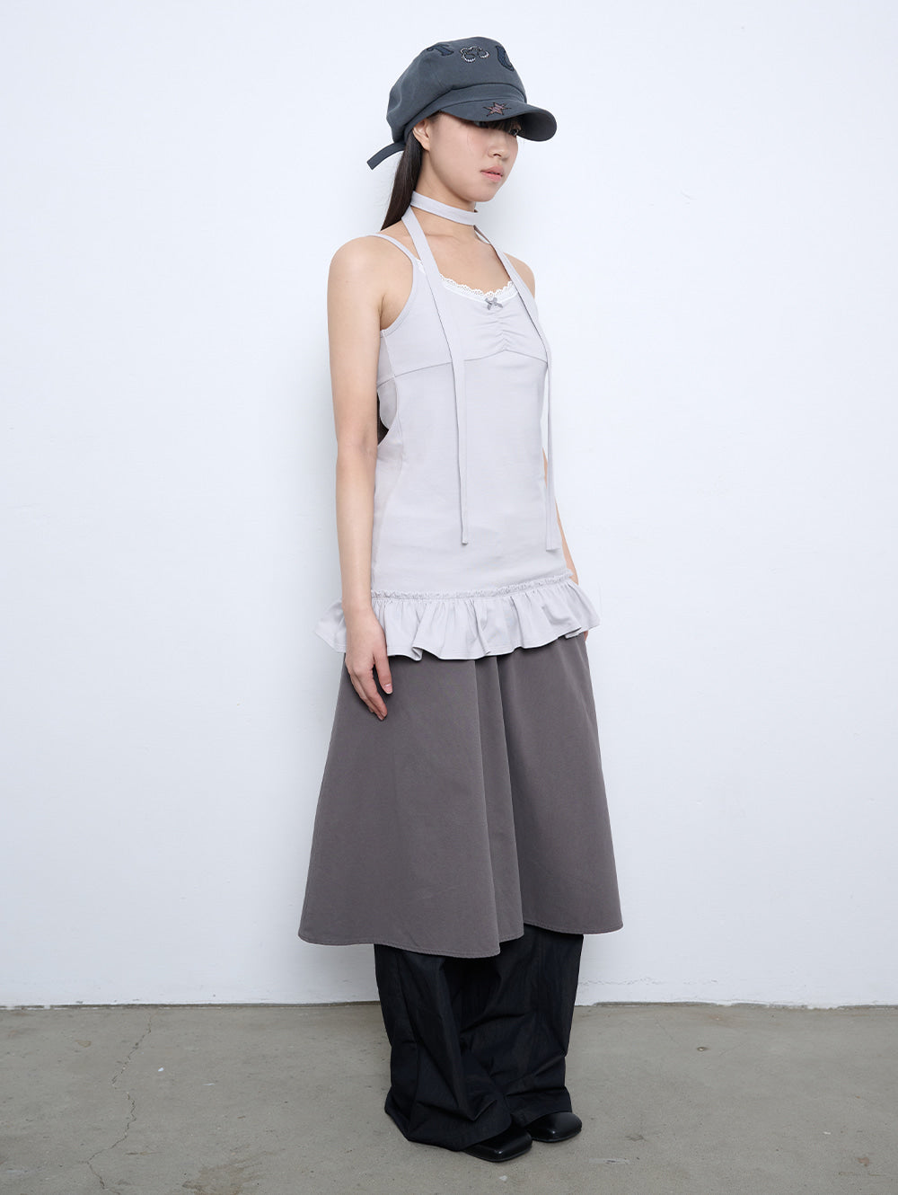 【TUOMIO】SCARF FRILL SLEEVELESS