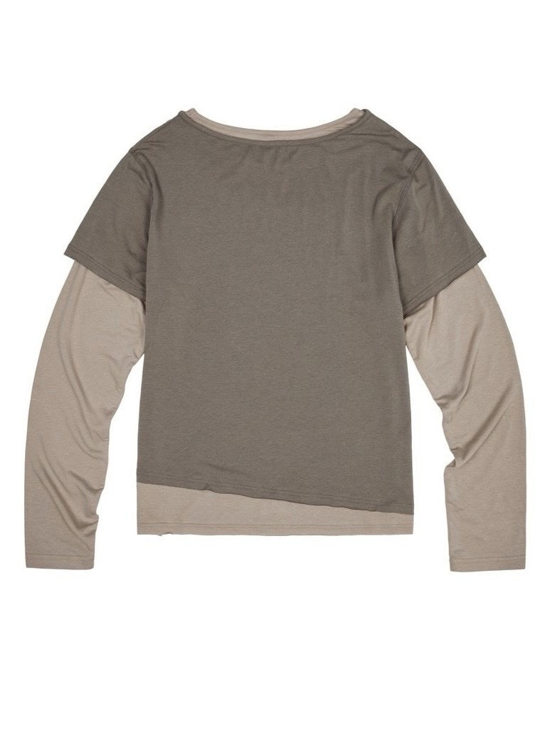 【AAKAM】Contrast Layered Long Sleeve