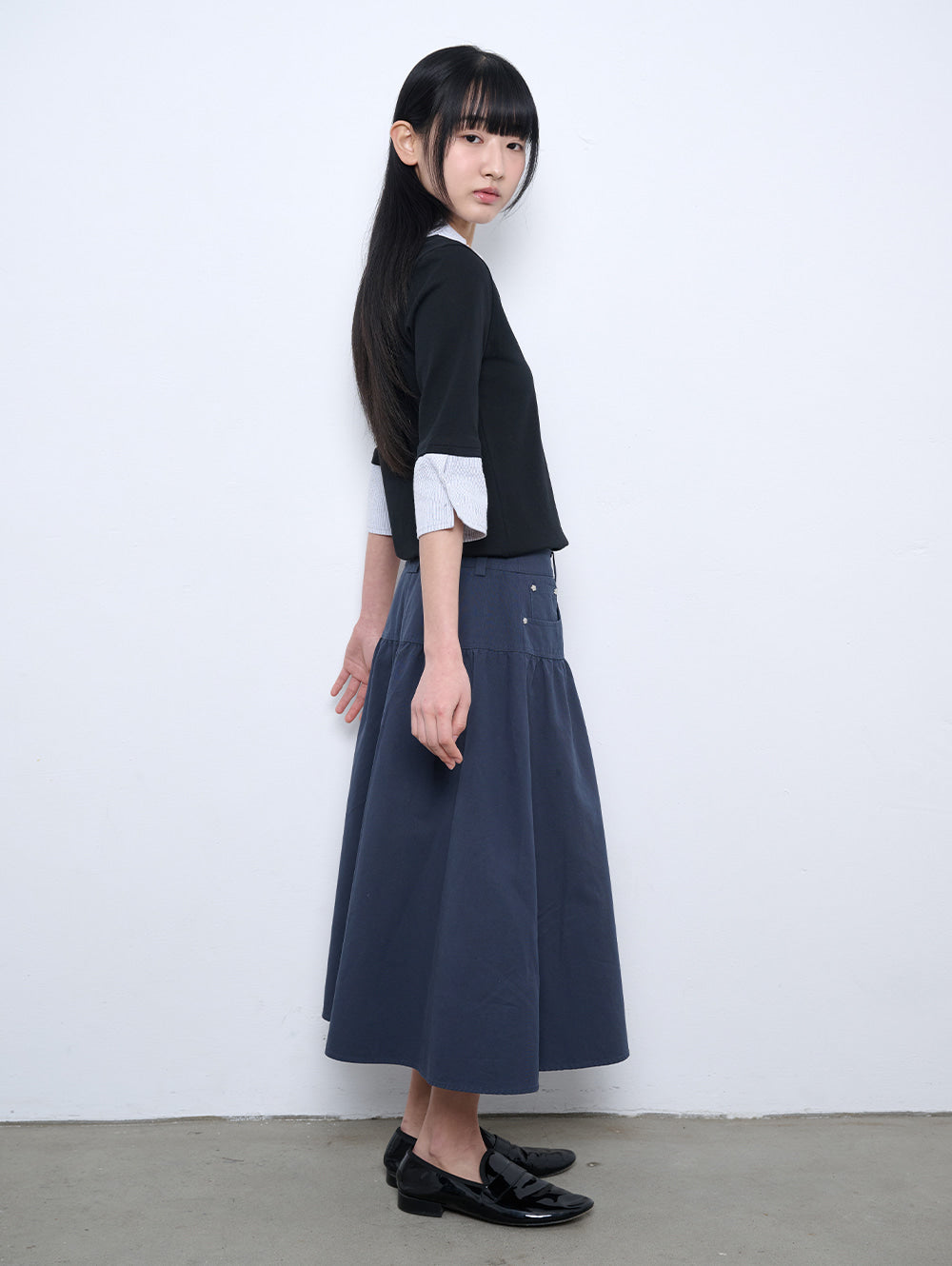 【TUOMIO】ASYMMETRIC COLLAR TOP