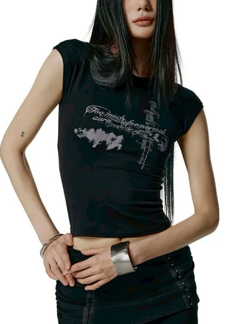 【ROCK CAKE】Aura Cap Sleeve Top