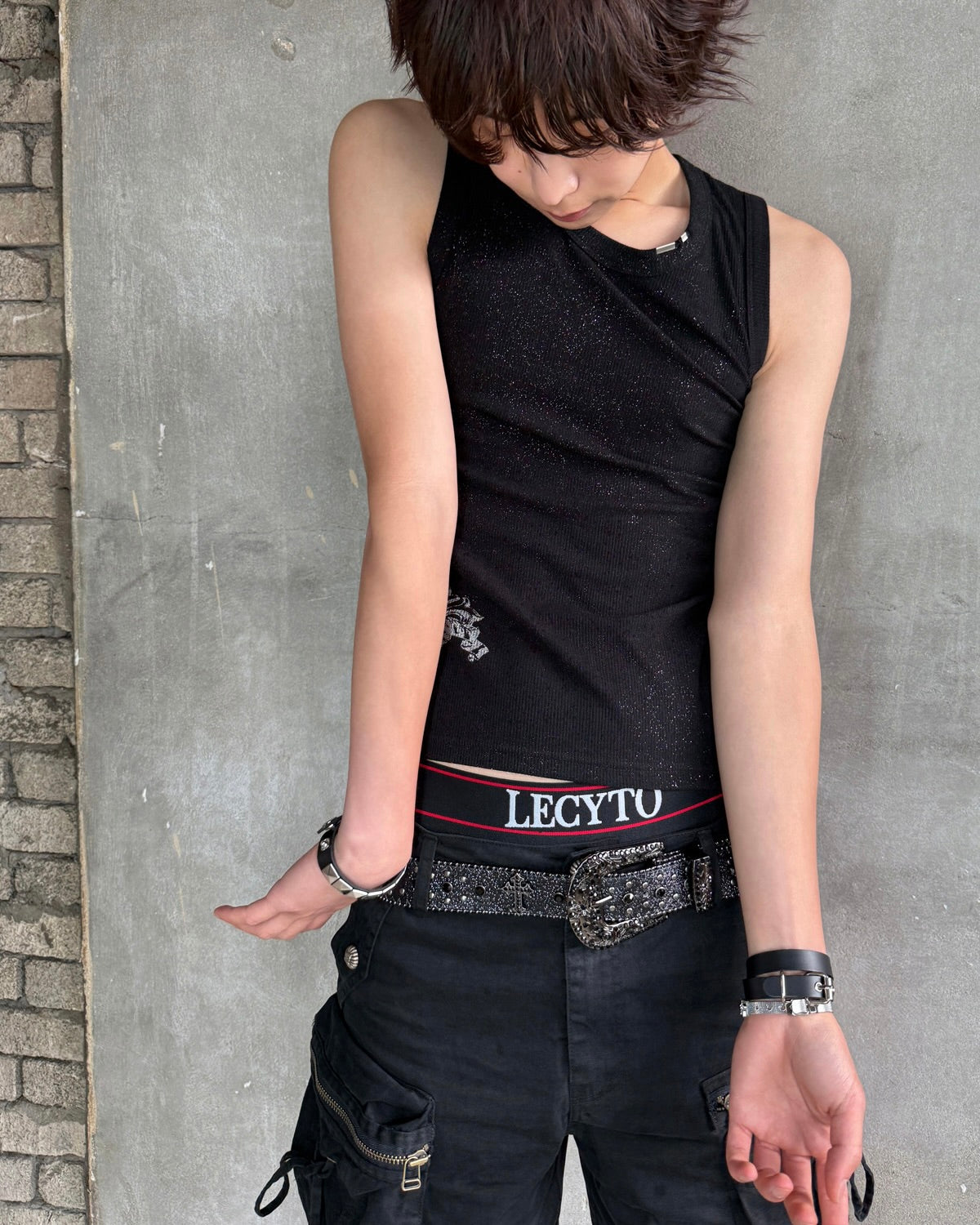 【LECYTO】Glitter Rib Sleeveless