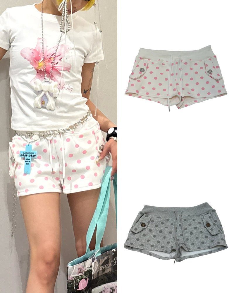 国際配送【Never mind the XU】dot sweat shorts (2color)