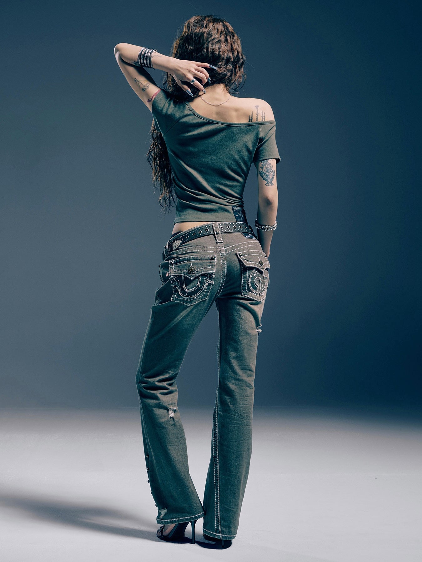 【NOMANUAL×TRUE RELIGION】NO RELIGION ONE SHOULDER TOP
