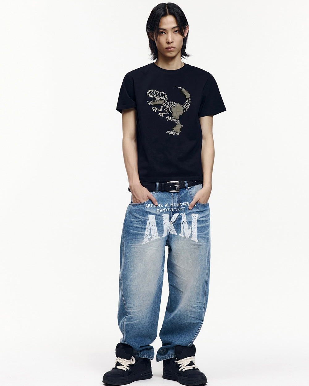 【AAKAM】Dino Patch Half Top