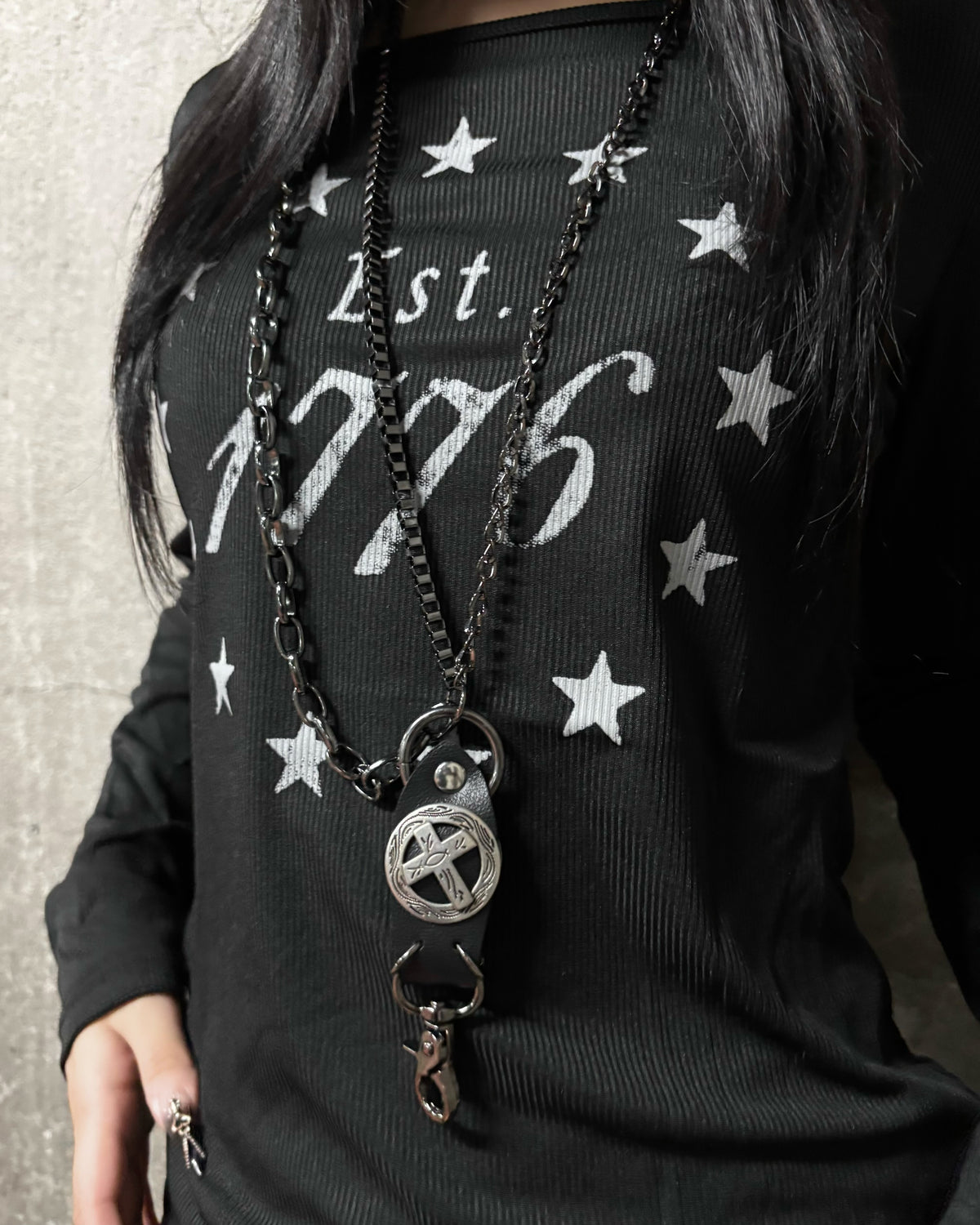 国際配送【Never mind the XU】TRIPLE CROSS WALLET CHAIN