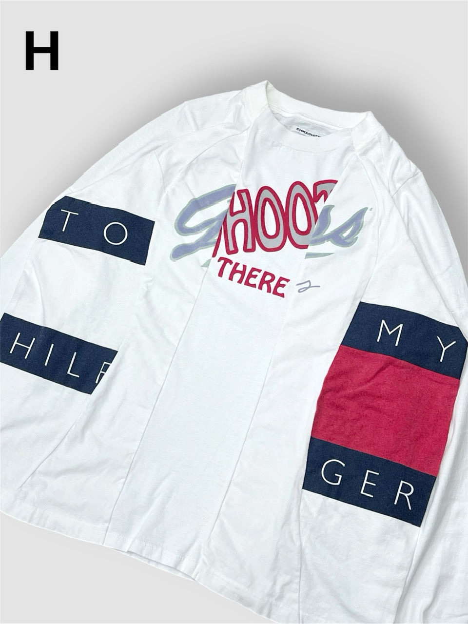 【Re +】cutting switch long sleeve (white)