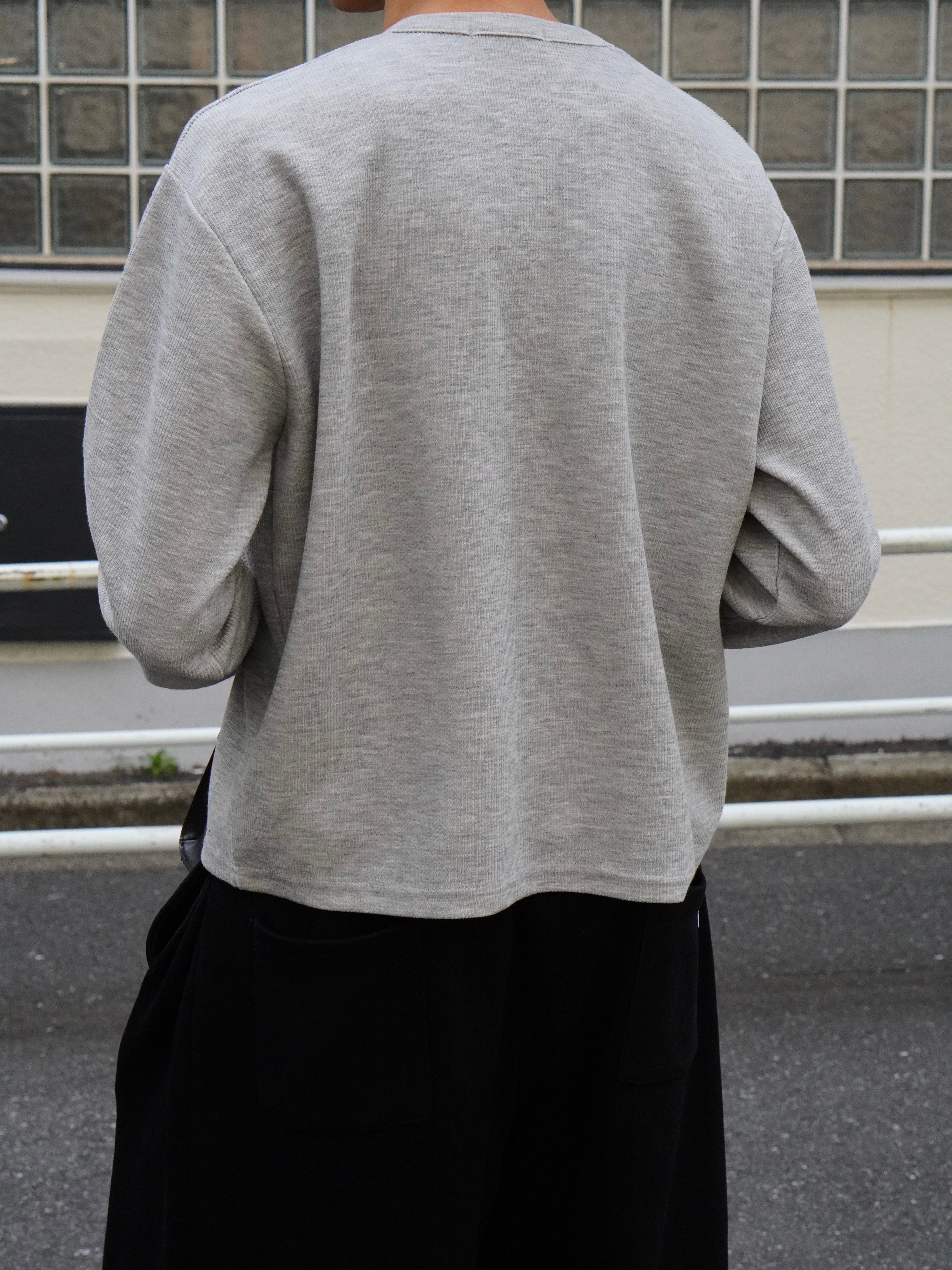 東京店WEB限定受注制【Chikashitsu +】cropped rib knit tee (2color)