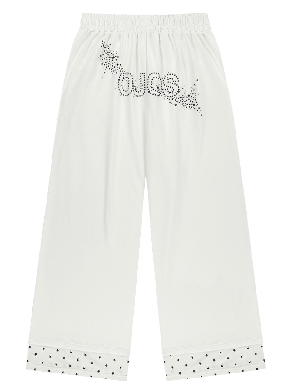 【OJOS】Hotfix Logo Wide Sweatpants