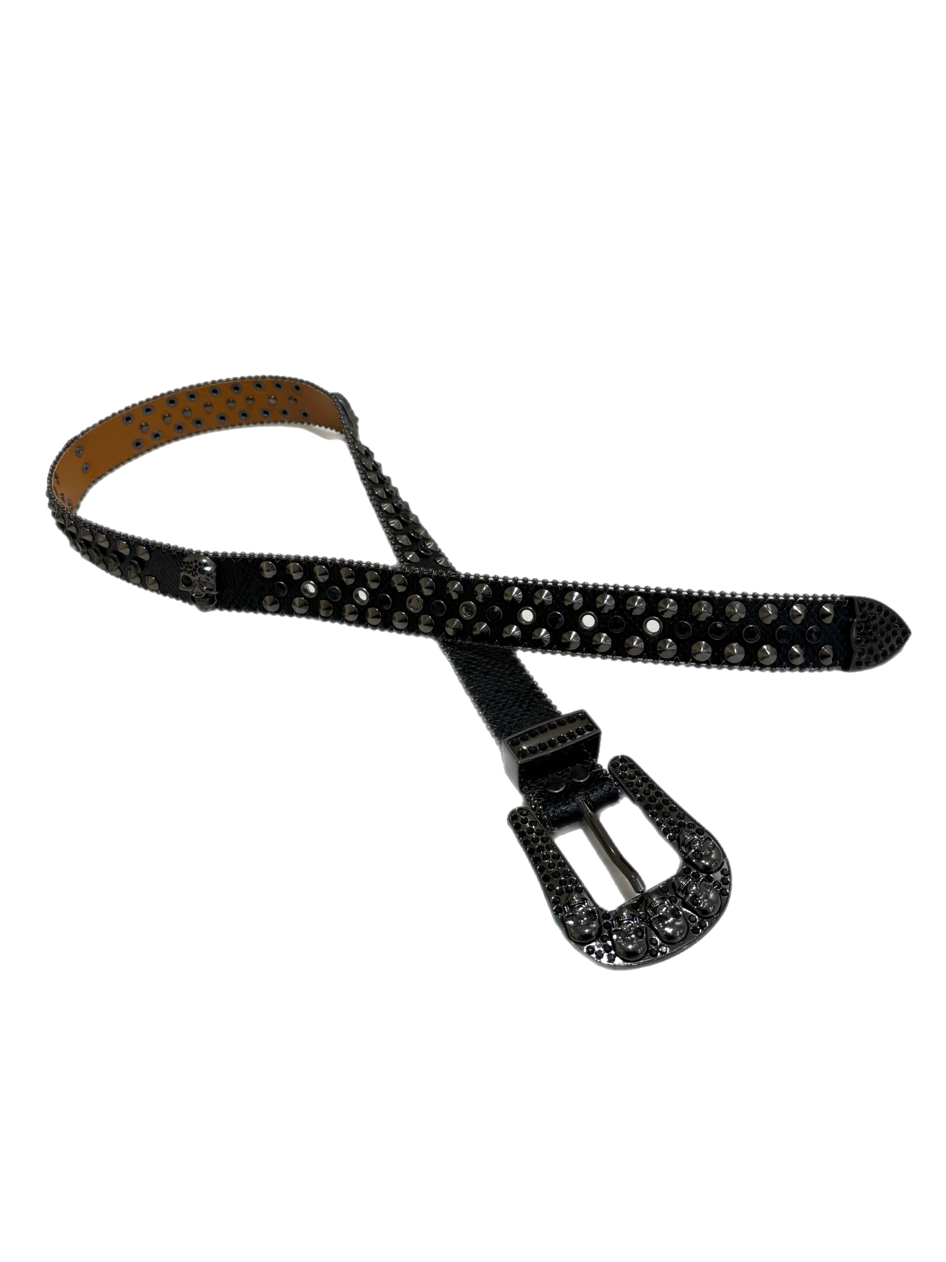 国際配送【BABY09】 Skull Studded Belt (3color)