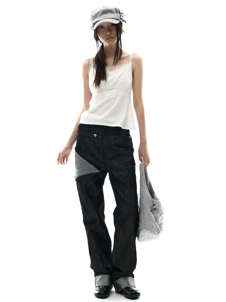 【OJOS】Double Strap Lace Sleevless