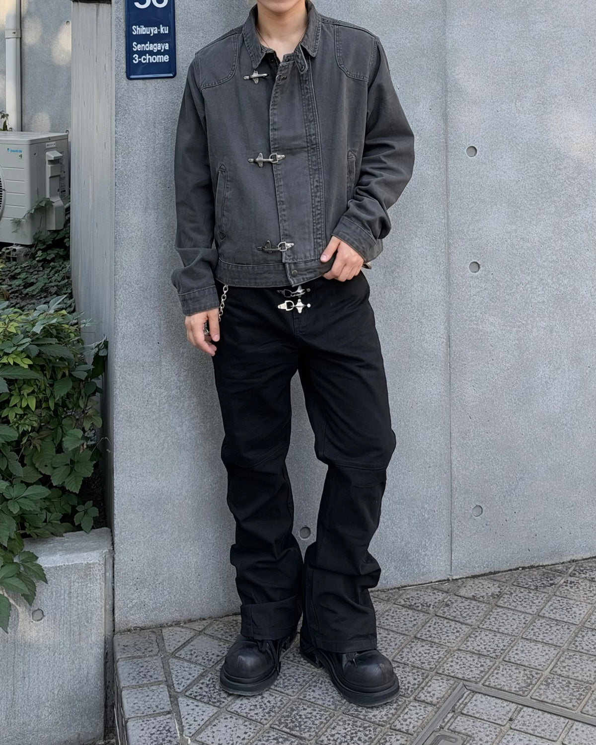 大阪店WEB限定受注制【Chikashitsu +】design hook cropped jacket (3color)