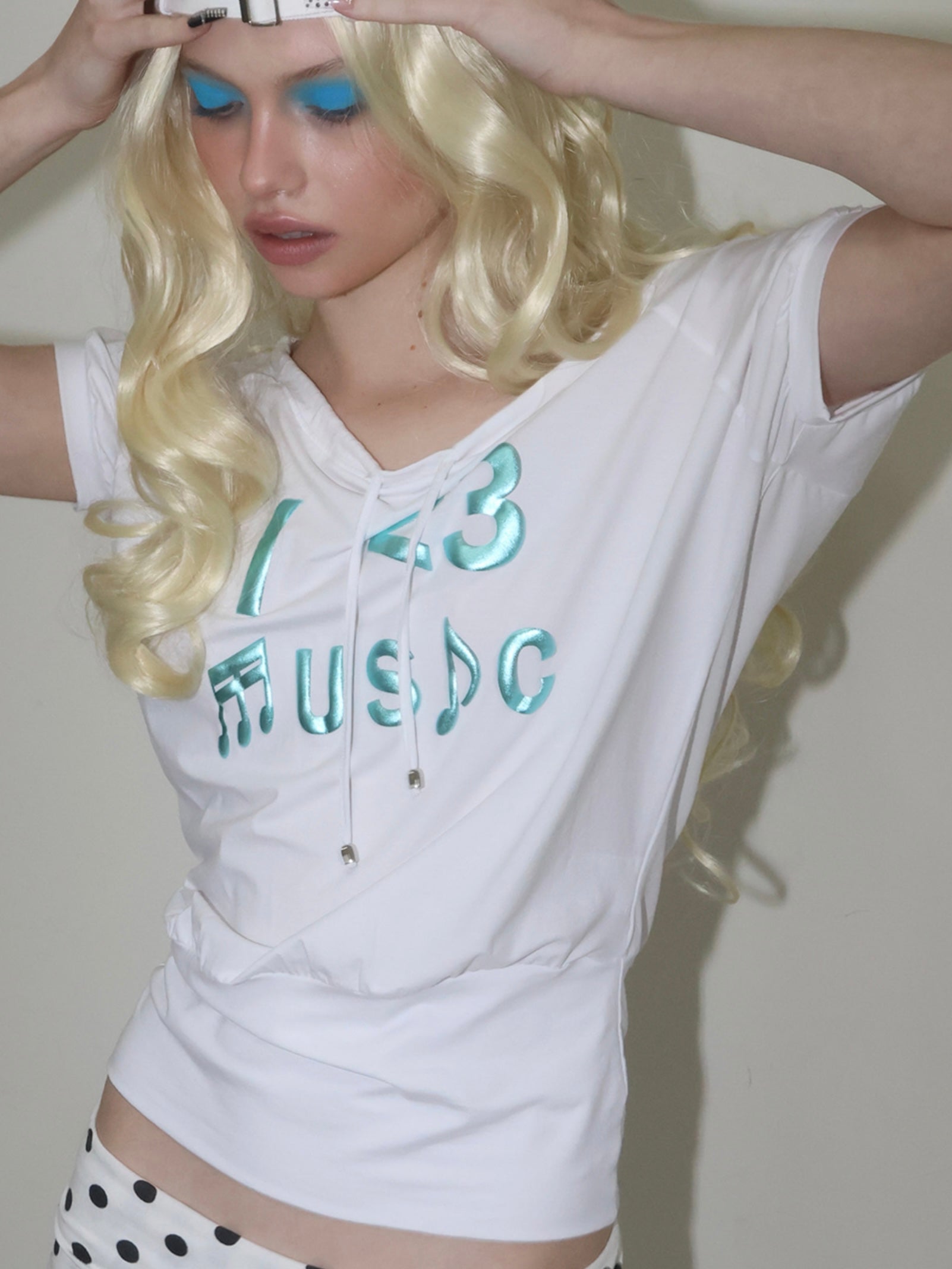 【CRANK】I LOVE MUSIC OFF-SHOULDER TOP